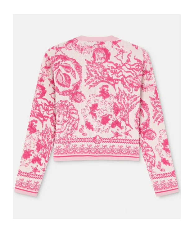 Barocco Pattern Button-Up Cardigan