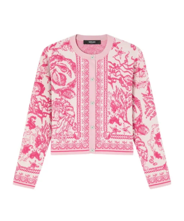 Barocco Pattern Button-Up Cardigan
