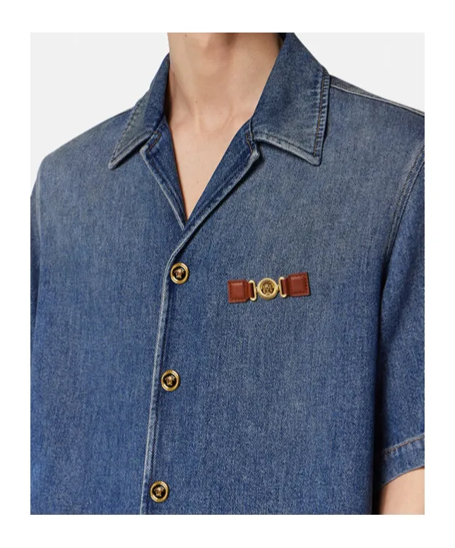Short-Sleeved Denim Shirt