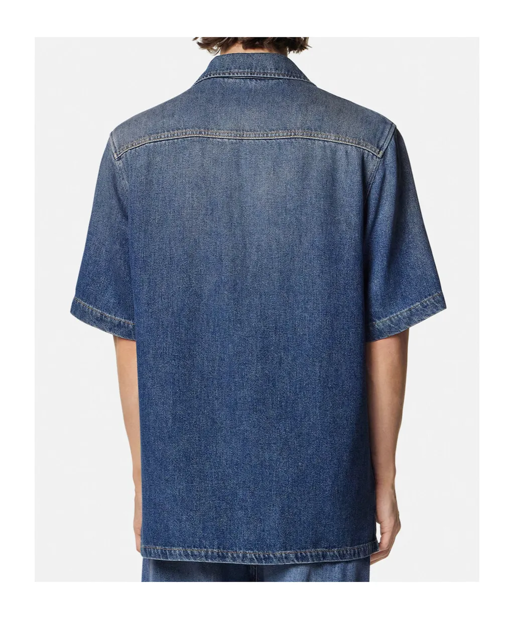Short-Sleeved Denim Shirt