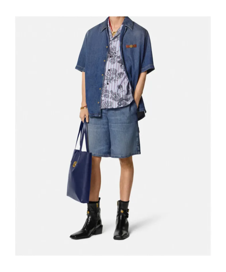 Elastic Waist Denim Shorts