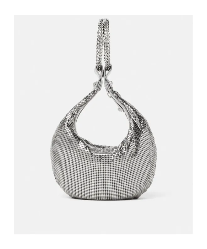 Chain-Linked Mesh Clutch Bag
