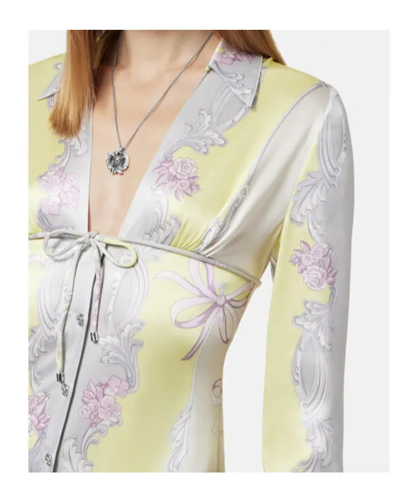 Medusa Cameo Printed Long-Sleeved Dress