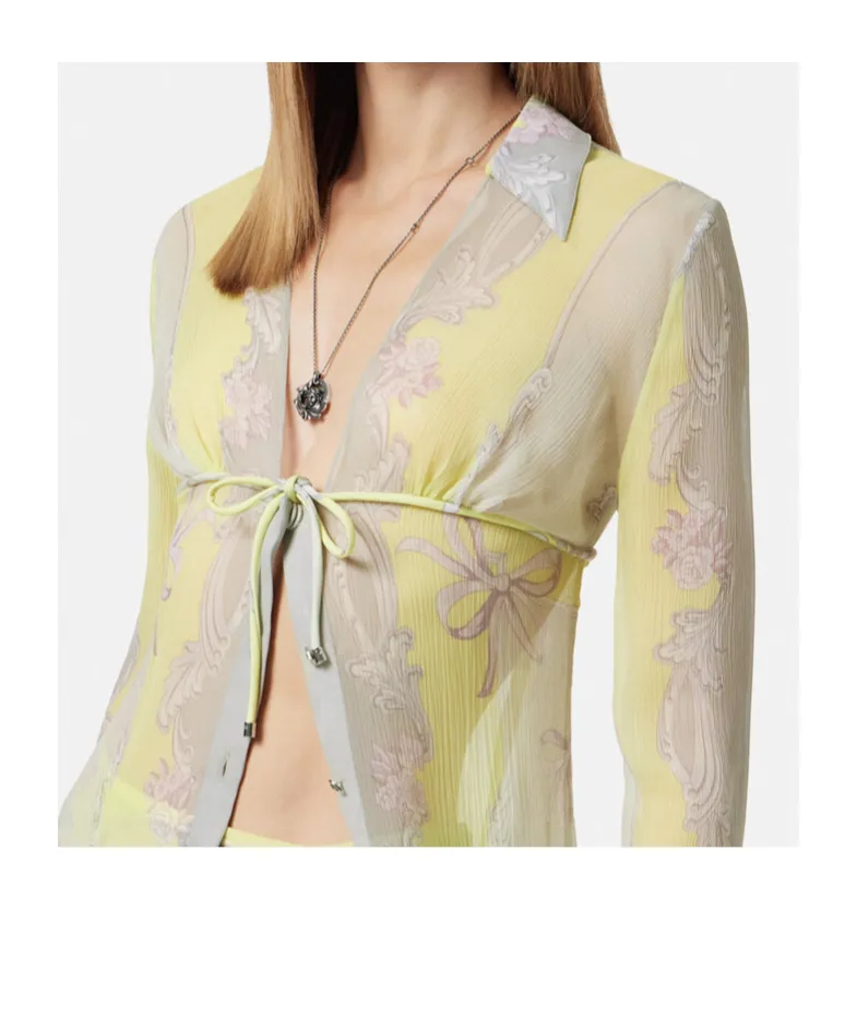 Medusa Cameo Printed Long-Sleeved Dress