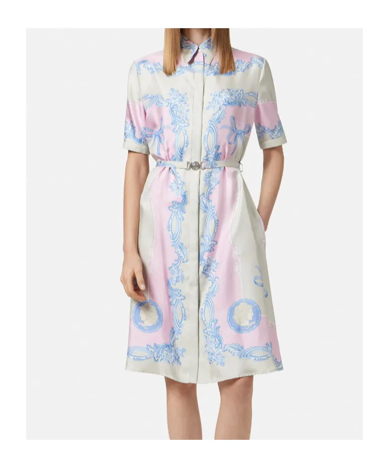 Cameo-Printed Shirt Dress