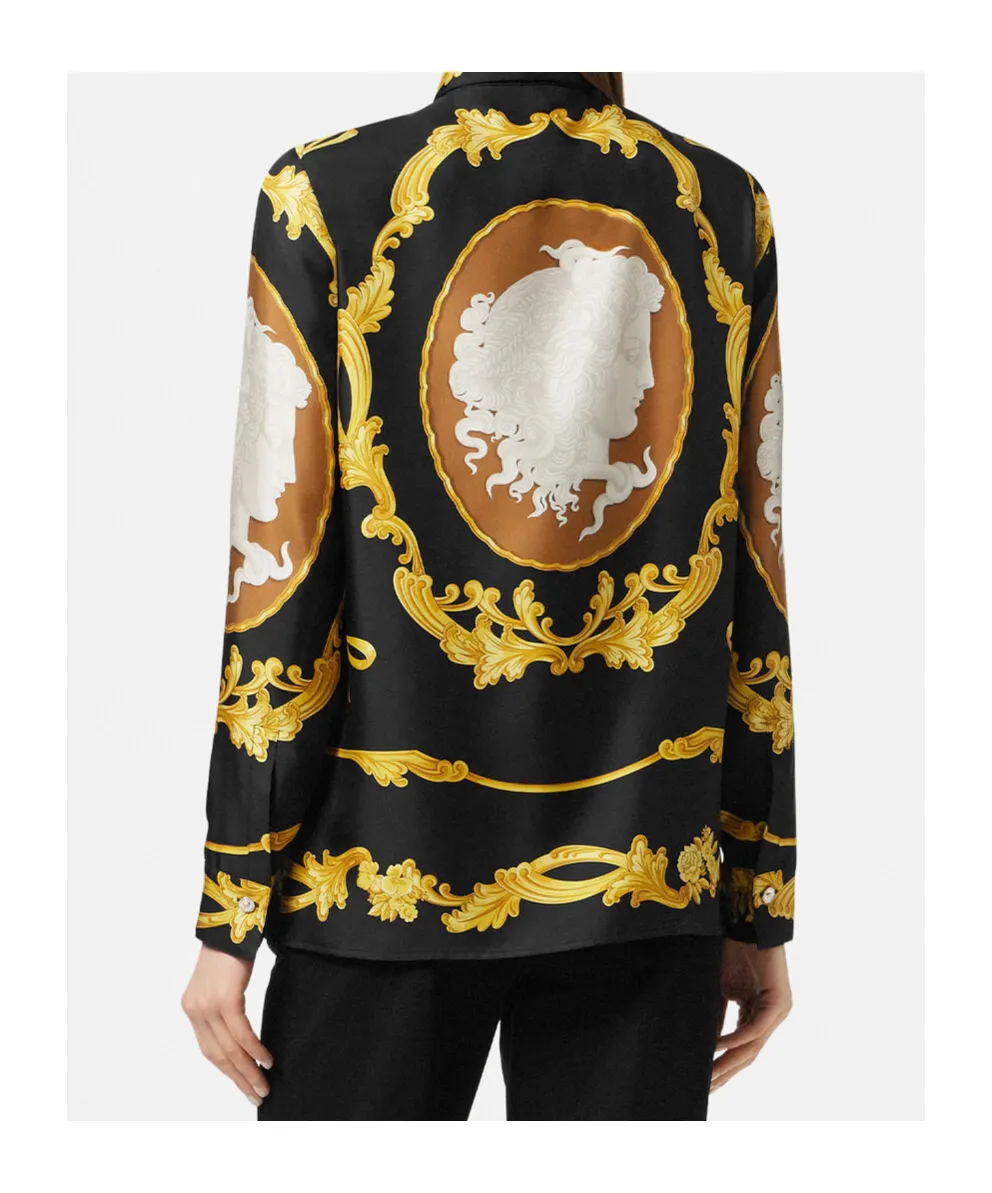 Pattern-Printed Long-Sleeved Shirt