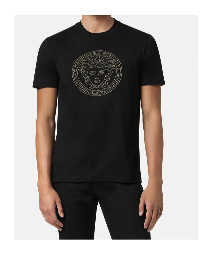 Medusa Head Embellished Crewneck T-Shirt