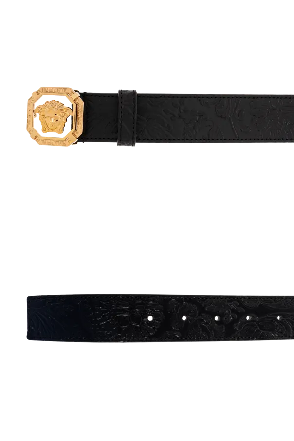 Medusa-Motif Embossed Belt
