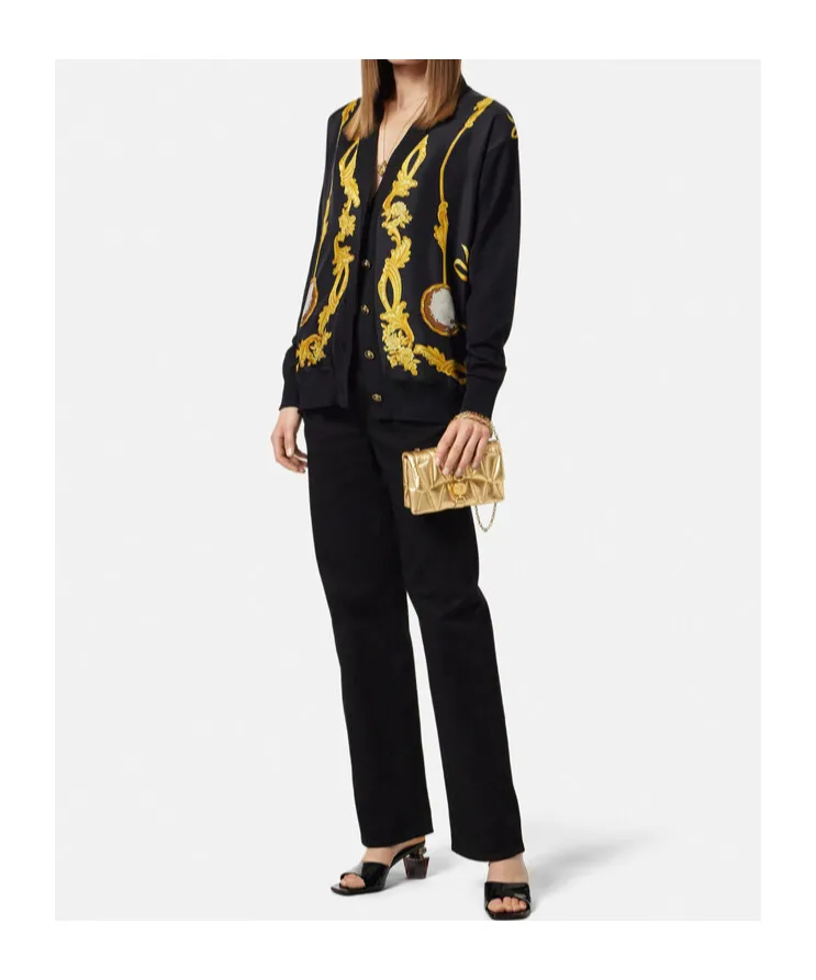 Chain-Linked Quilted Metallic Clutch Bag