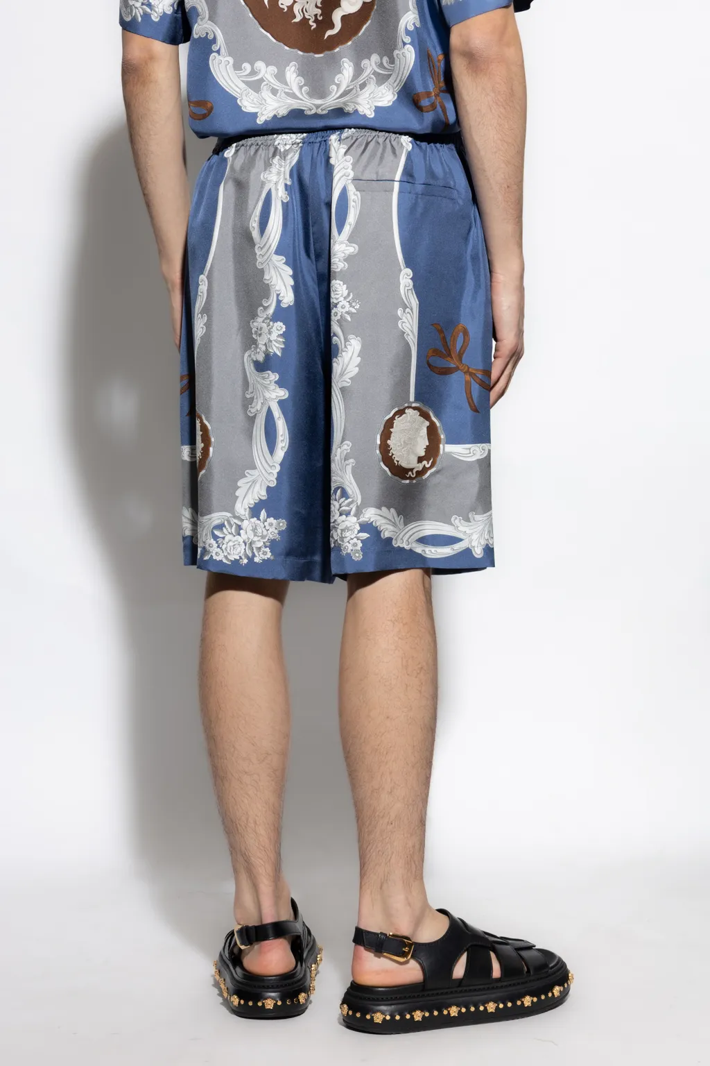 Pattern-Printed Elasticated Waistband Shorts