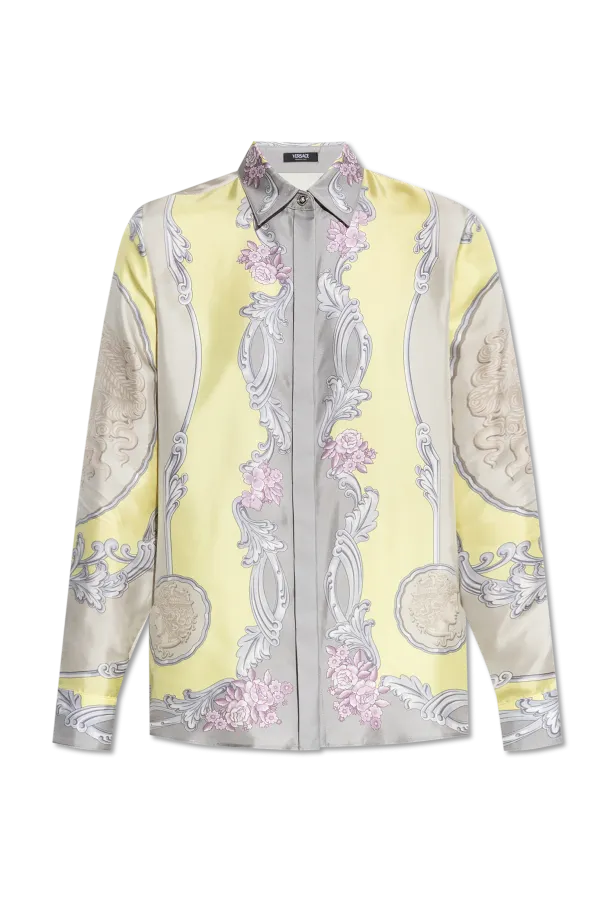 Pattern-Printed Long-Sleeved Shirt