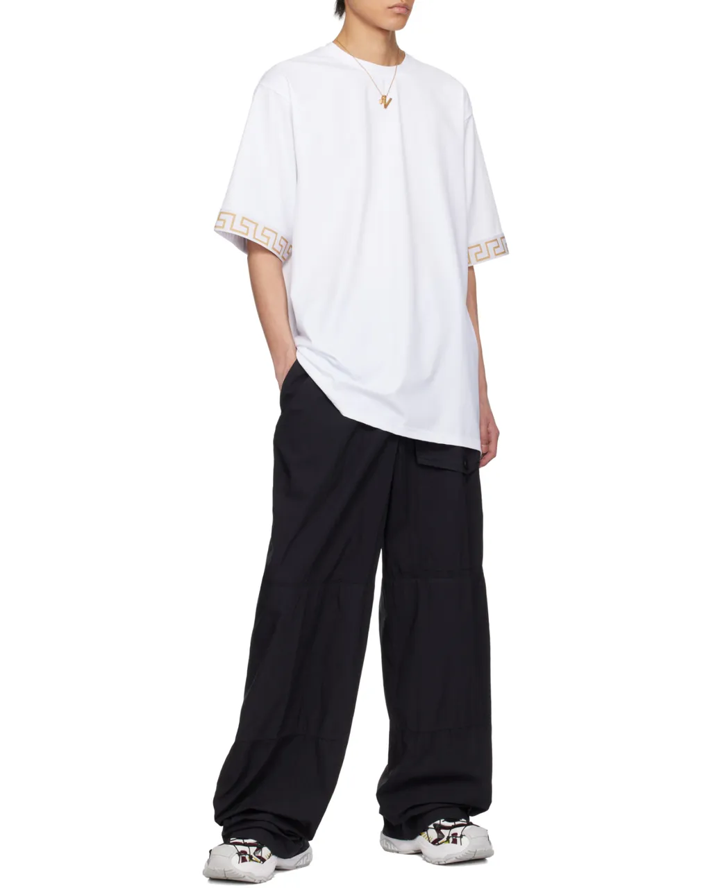 Greca-Trim Crewneck T-Shirt