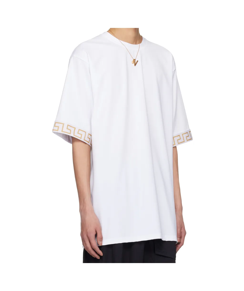 Greca-Trim Crewneck T-Shirt