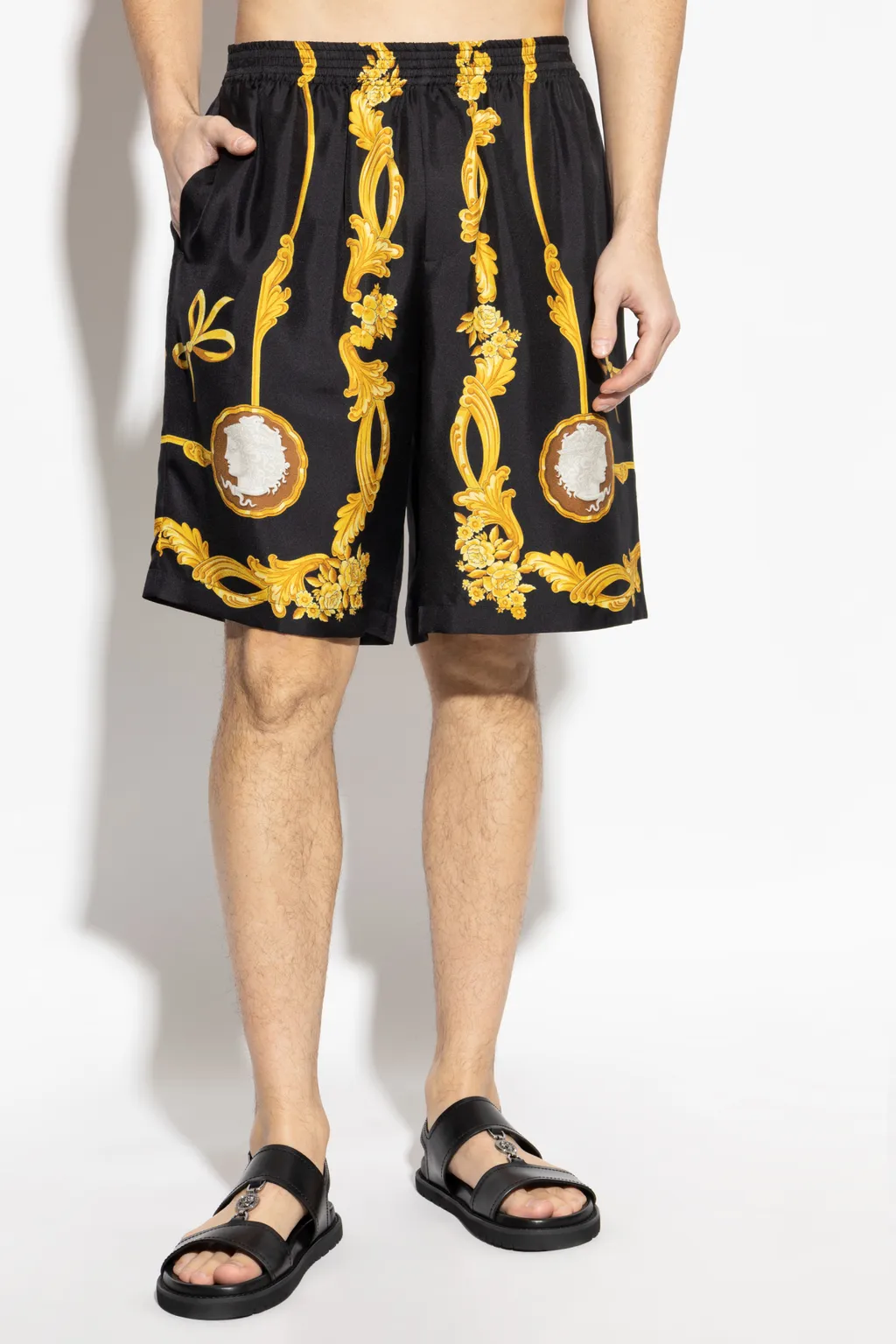 Pattern-Printed Elasticated Waistband Shorts