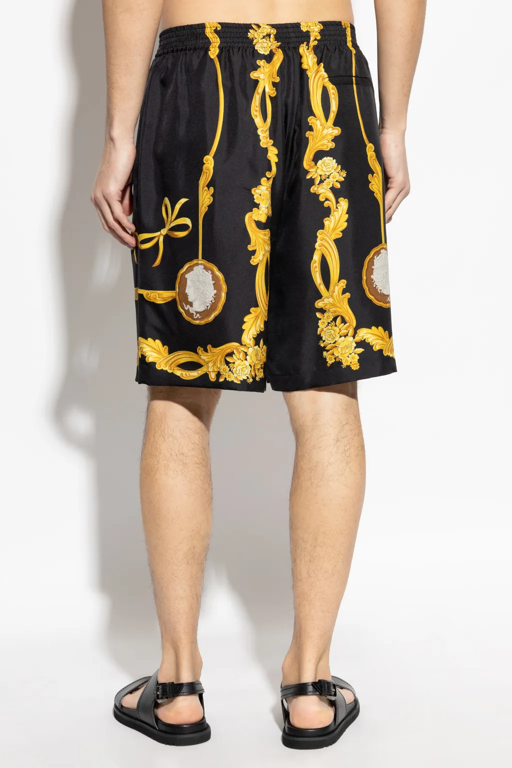 Pattern-Printed Elasticated Waistband Shorts