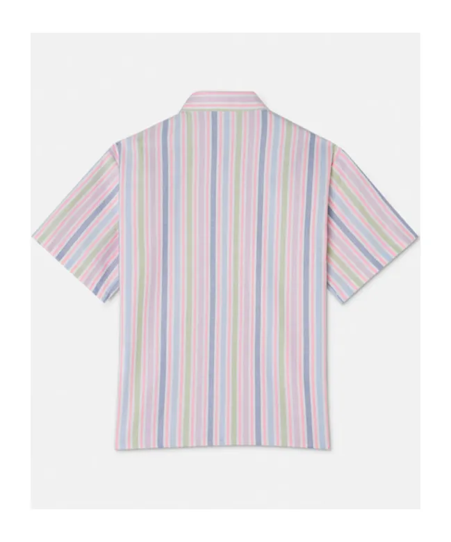 Logo Embroidered Striped Shirt