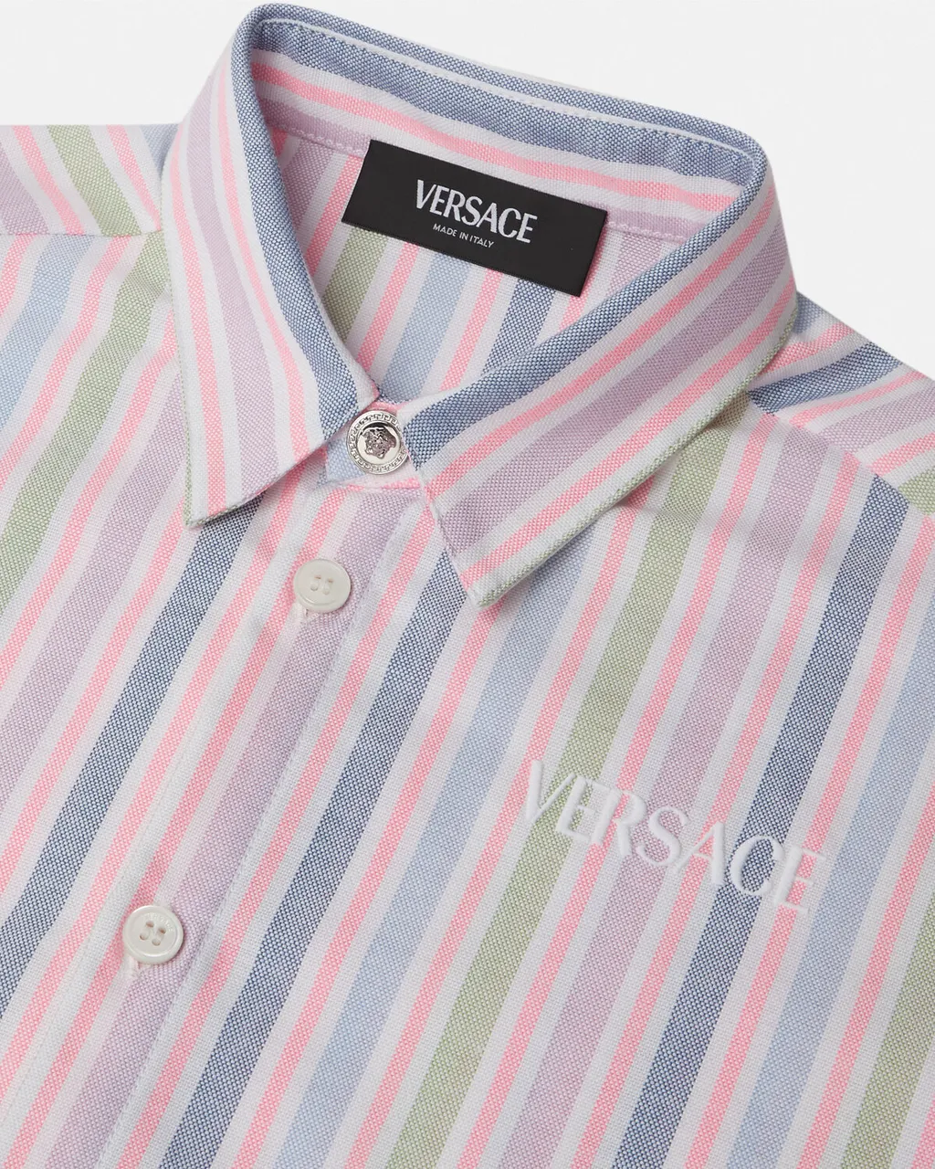 Logo Embroidered Striped Shirt