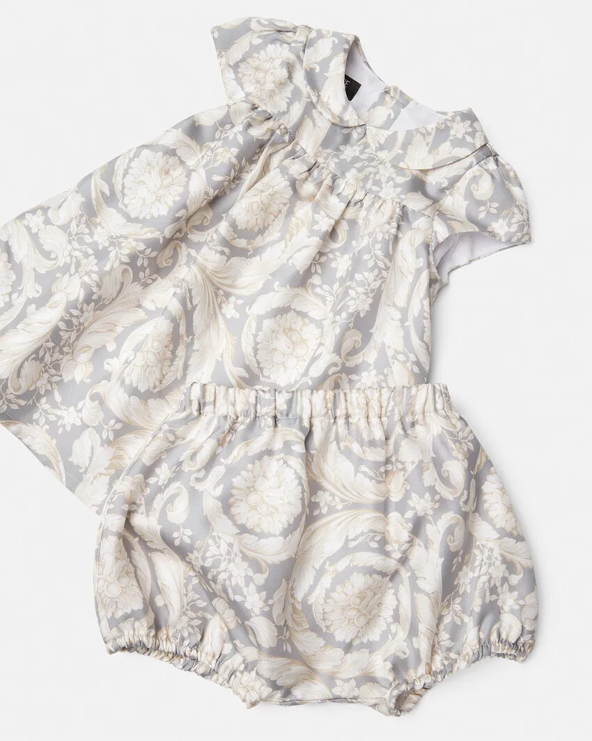 Barocco Printed Short-Sleeved Dress Set