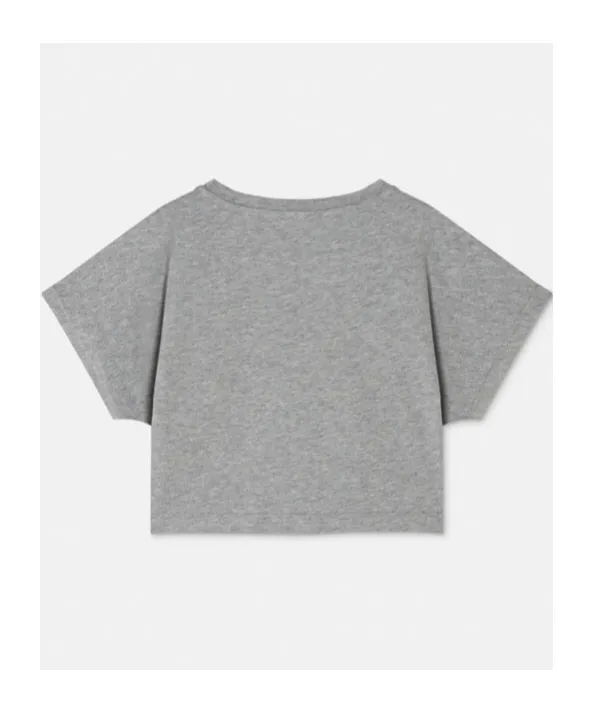 Kids Glitter Versace Logo Crop T-Shirt