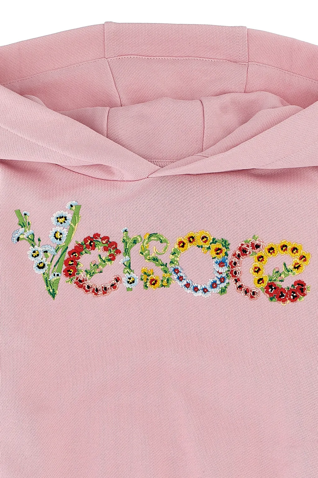 Embroidered Floral Logo Kids Hoodie