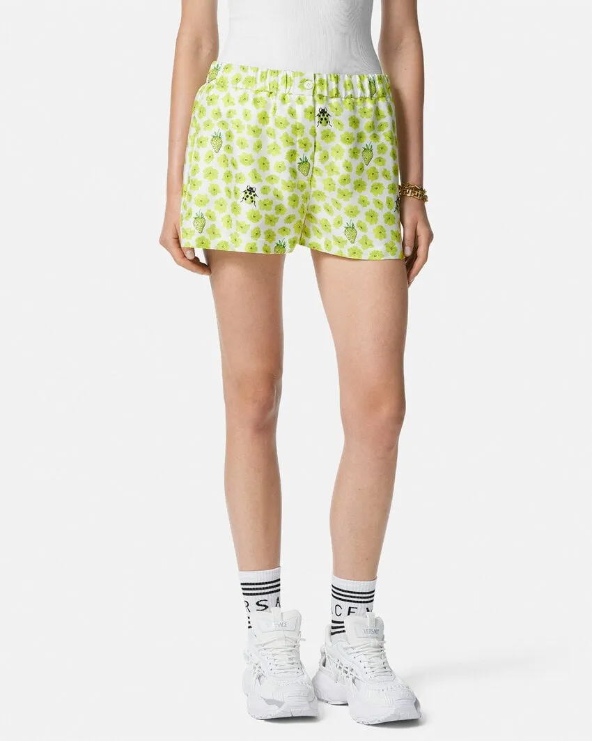 Floral-Printed Elasticated Waistband Shorts