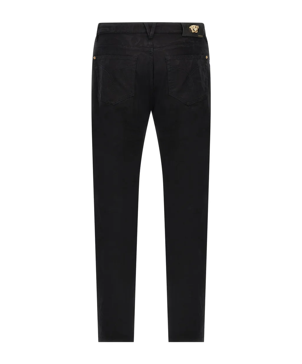 Medusa-Head Motif Slim-Fit Jeans
