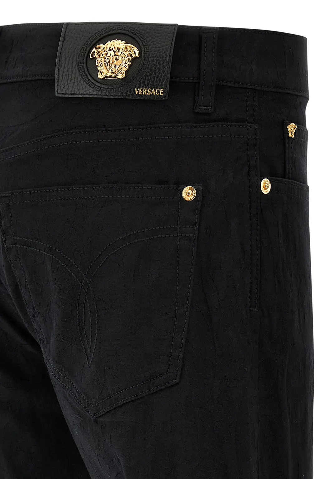 Medusa-Head Motif Slim-Fit Jeans
