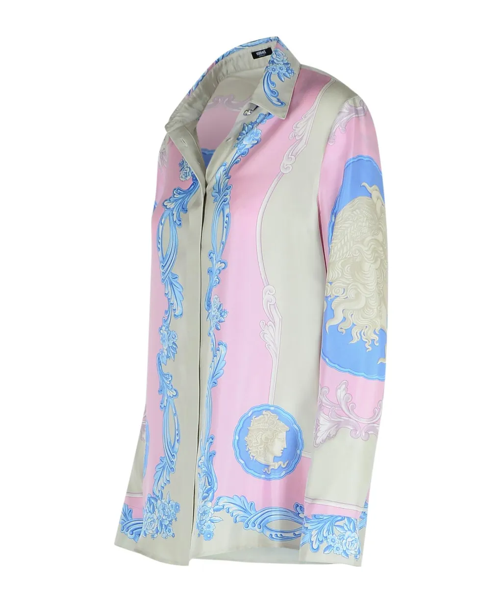 Pattern-Printed Long-Sleeved Shirt