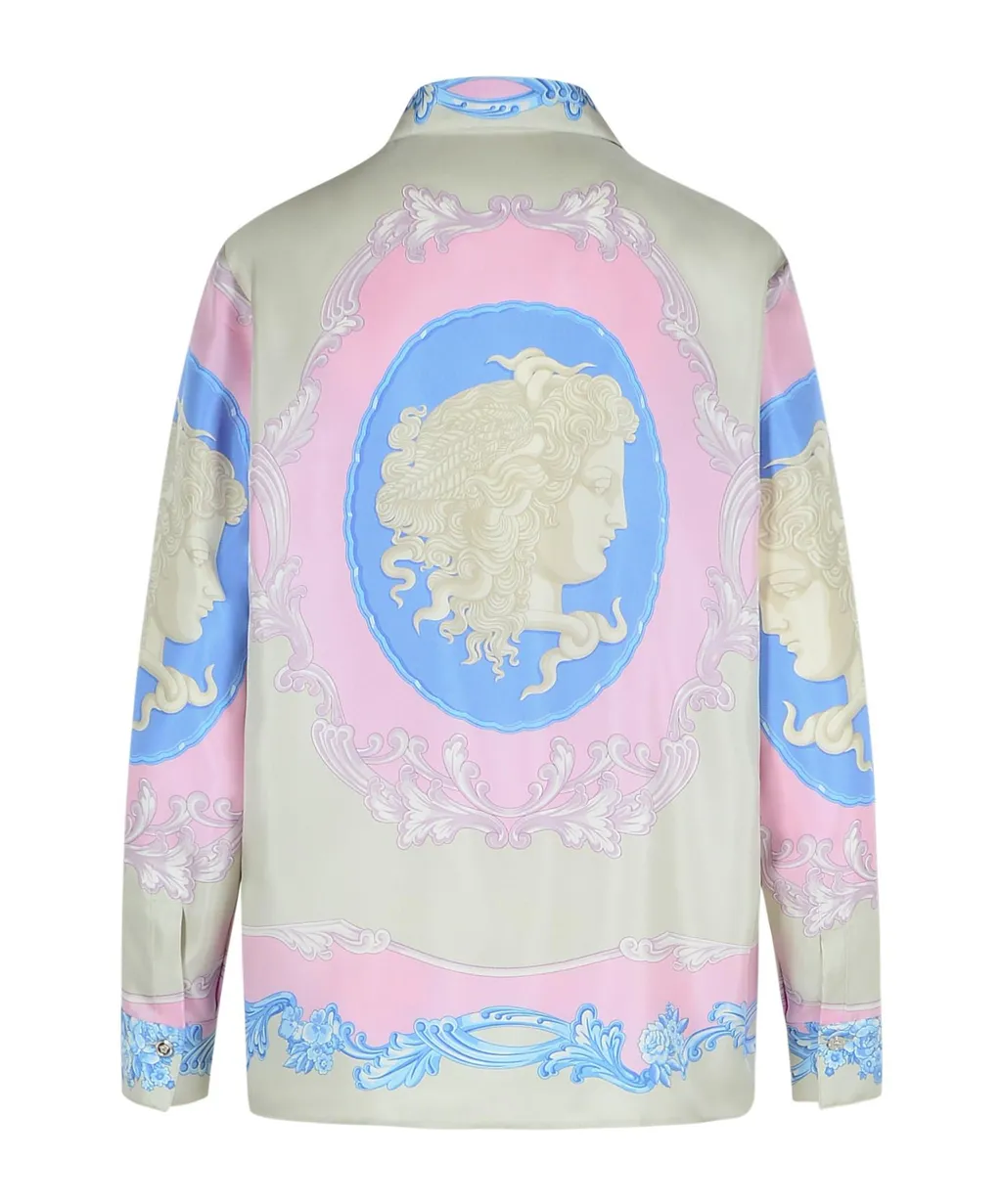 Pattern-Printed Long-Sleeved Shirt
