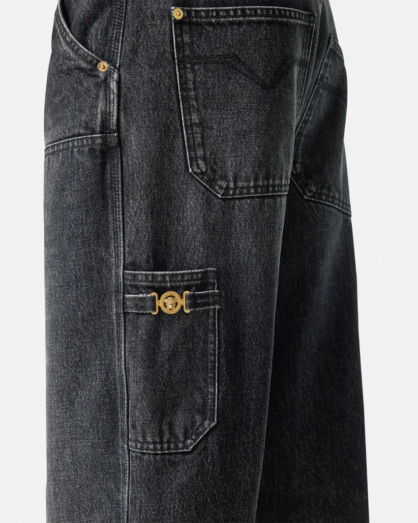Logo-Patch Patchwork-Designed Jeans
