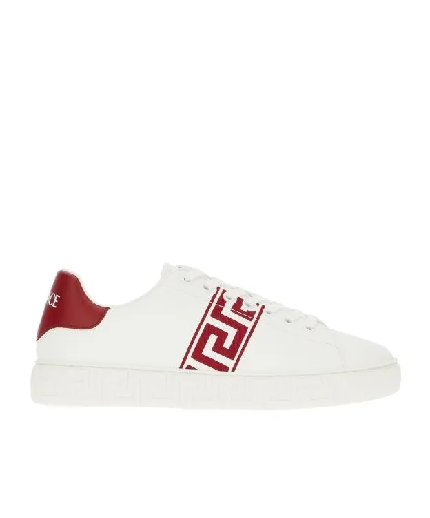 Greca-Printed Lace-Up Sneakers