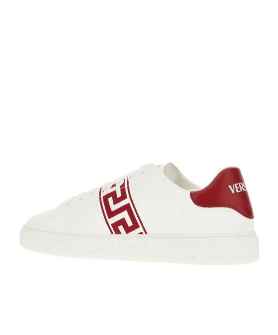Greca-Printed Lace-Up Sneakers