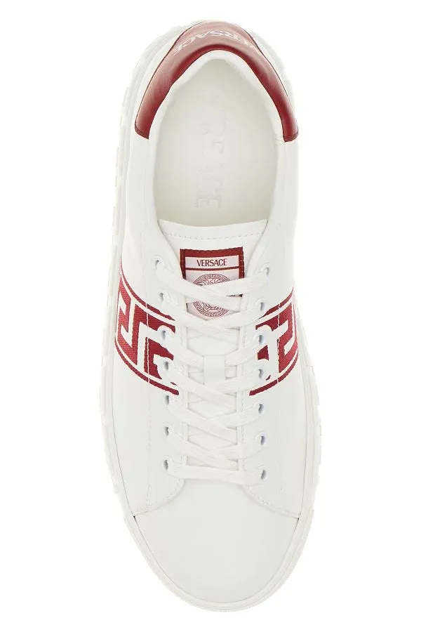 Greca-Printed Lace-Up Sneakers