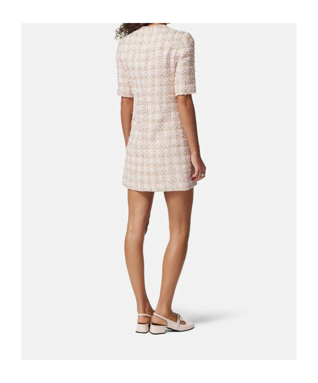 Short-Sleeved Tweed Mini Dress