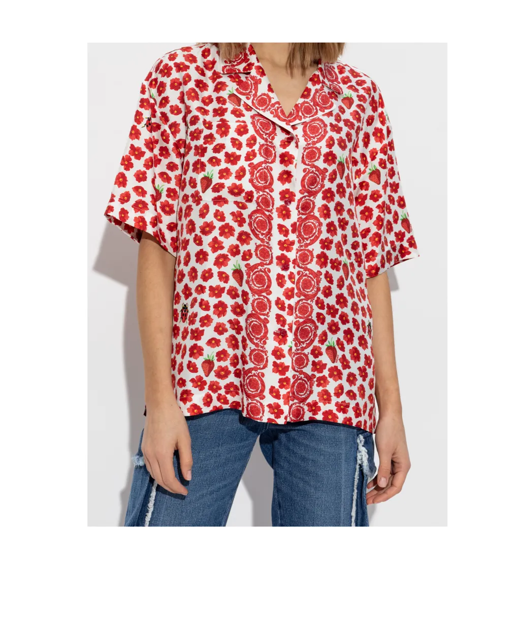 Floral-Printed Short-Sleeved Shirt