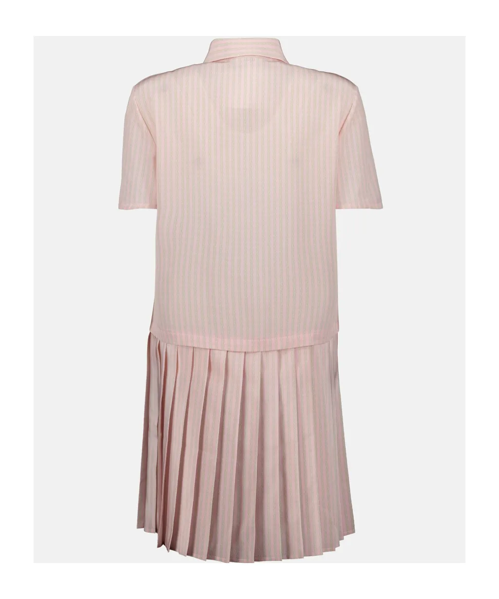 Chain-Printed Pleated Dress