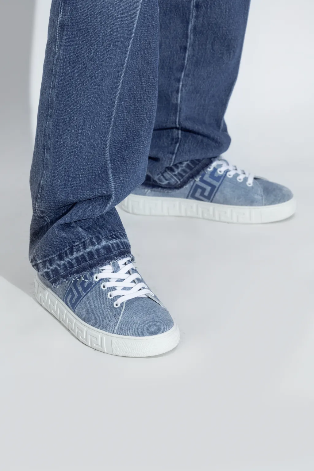 Denim Lace-Up Sneakers