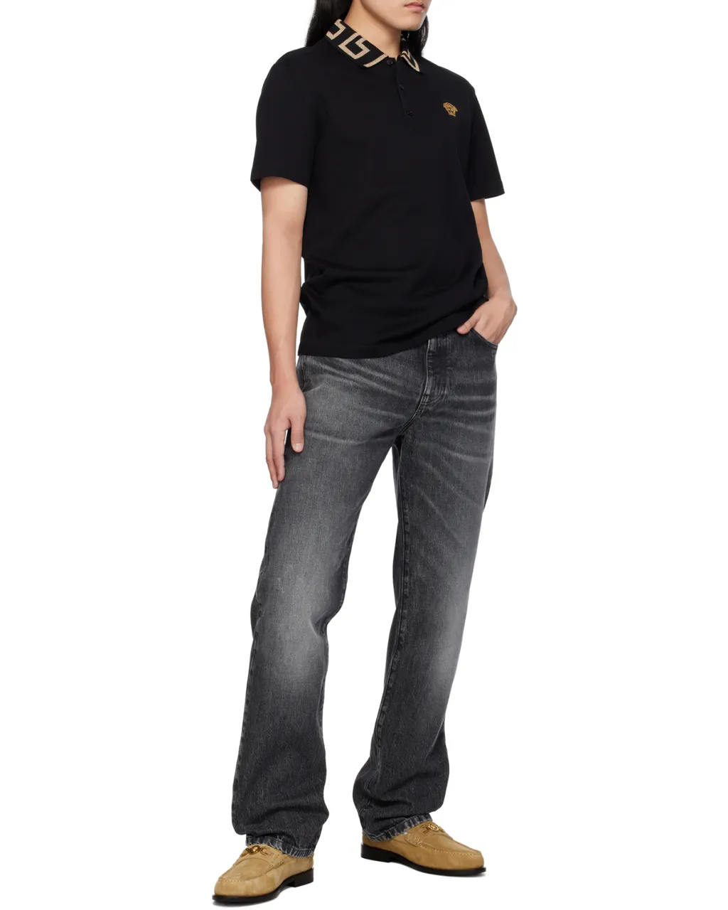 Logo-Patch Straight-Leg Jeans
