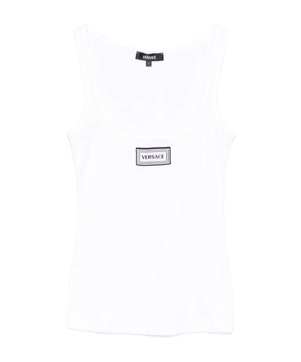 Logo-Patch Ribbed Tank Top