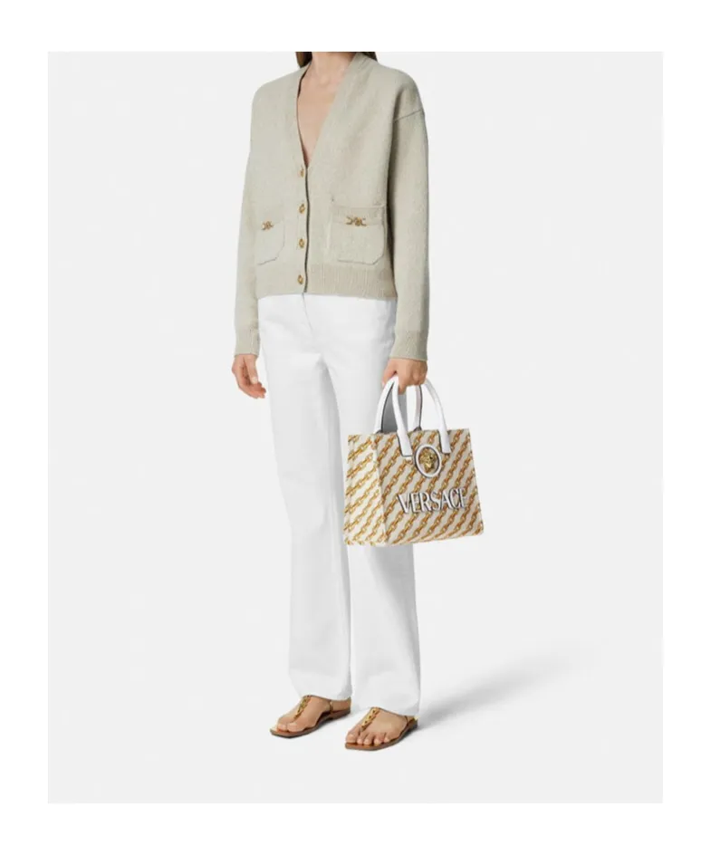 Logo-Printed Top Handle Bag