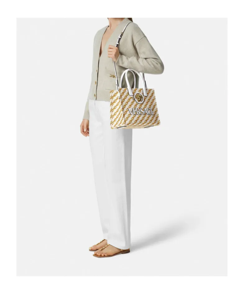 Logo-Printed Top Handle Bag