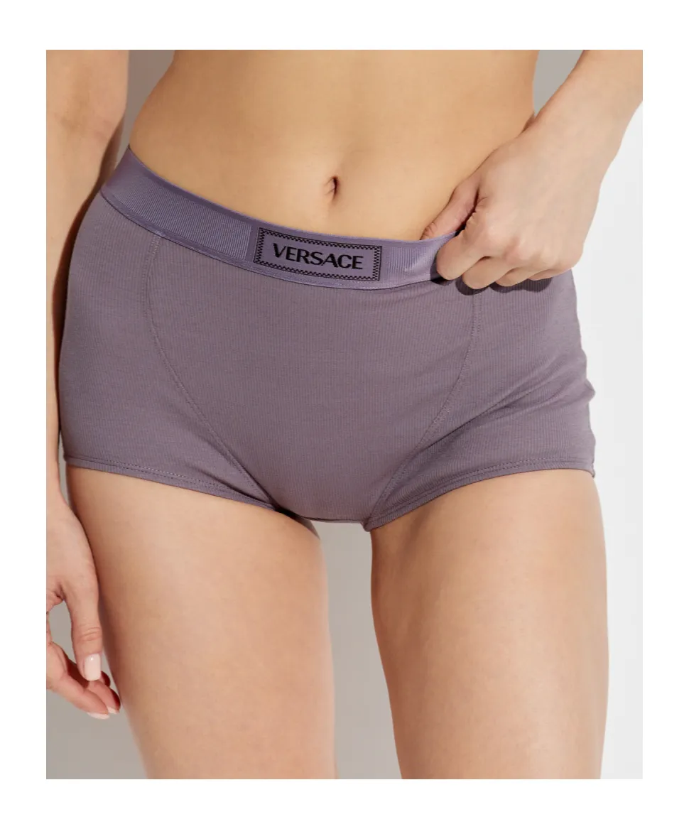 90S Logo-Waistband Ribbed Briefs