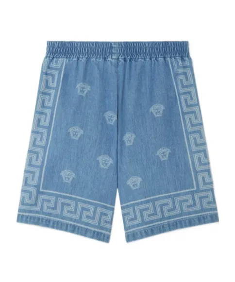 Medusa Bandana Denim Bermuda Shorts