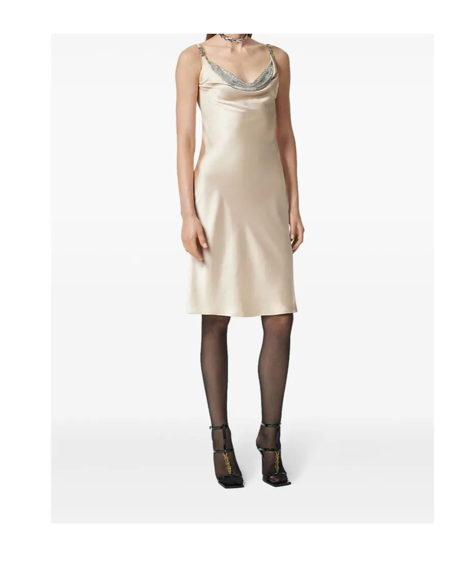 Medusa-Plaque Sleeveless Midi Dress