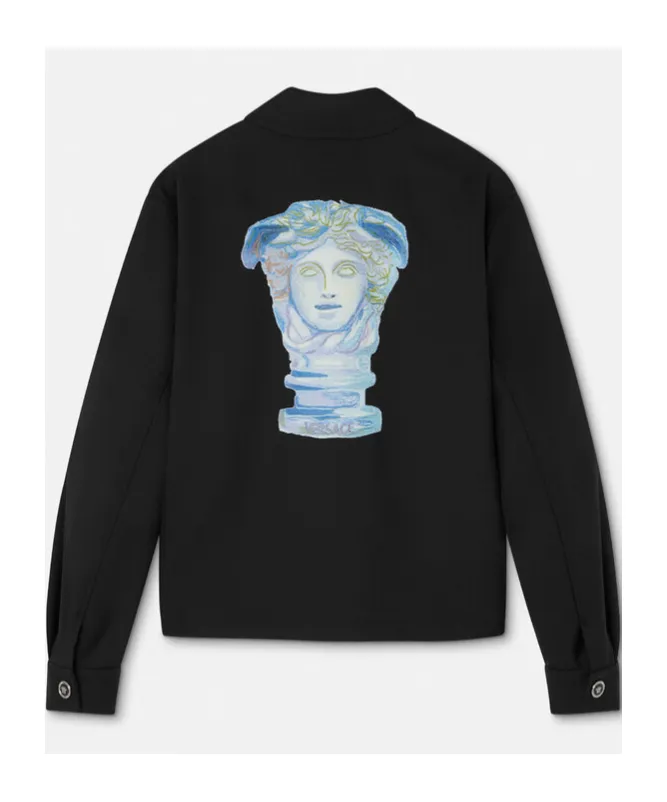 Medusa Head-Embroidered Zipped Jacket