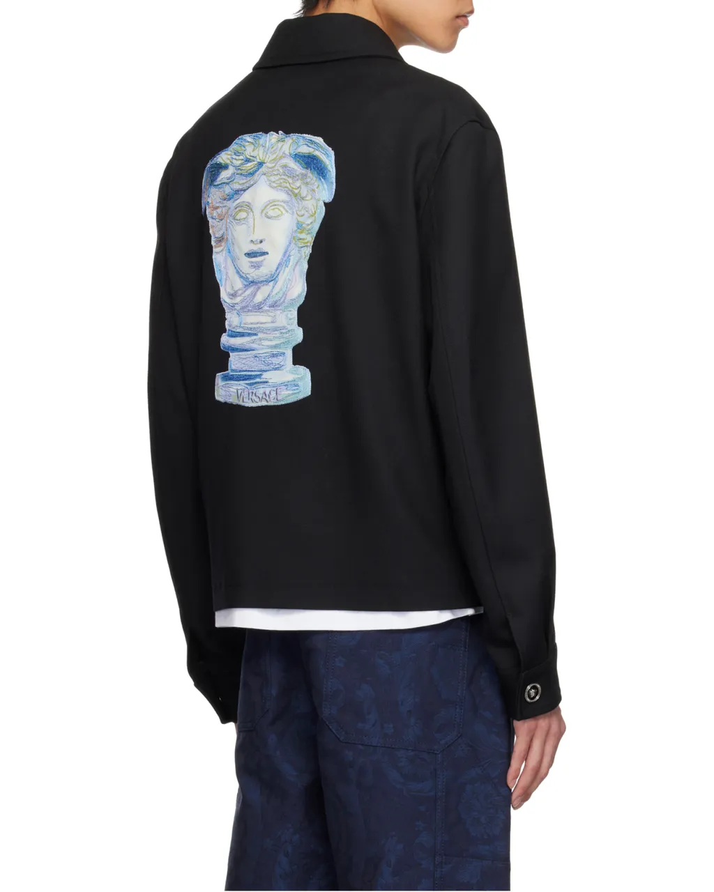 Medusa Head-Embroidered Zipped Jacket