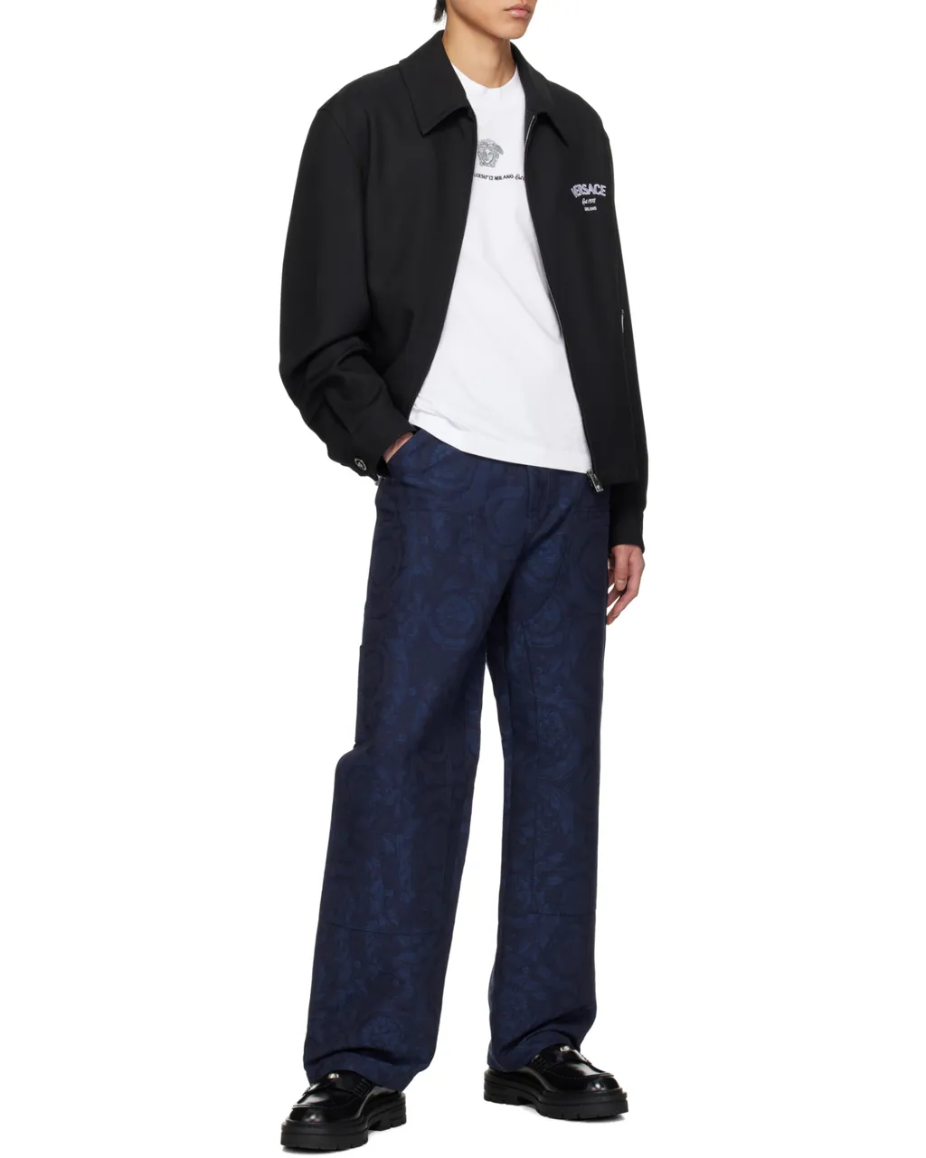 Medusa Head-Embroidered Zipped Jacket