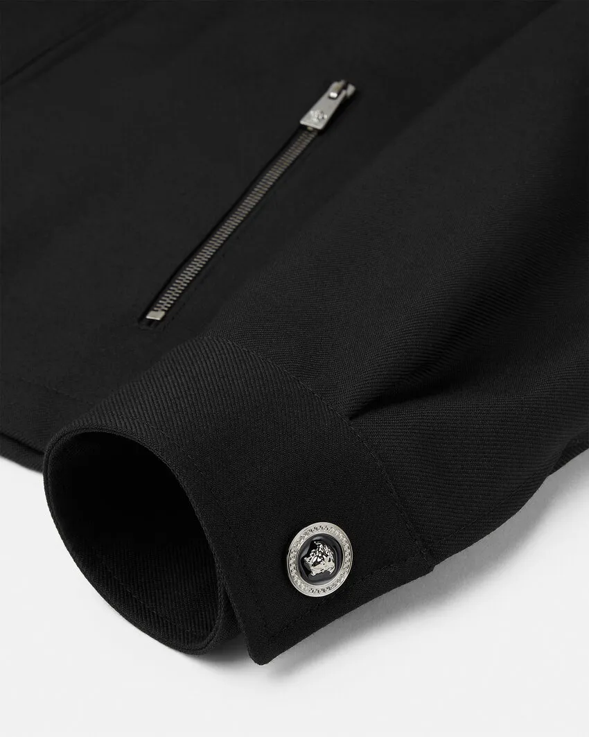 Medusa Head-Embroidered Zipped Jacket
