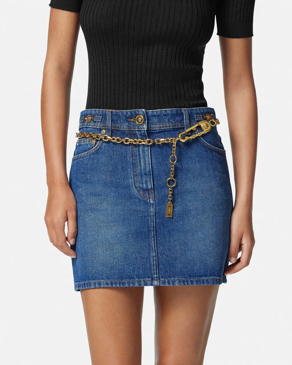 Medusa Head Motif Chain Belt