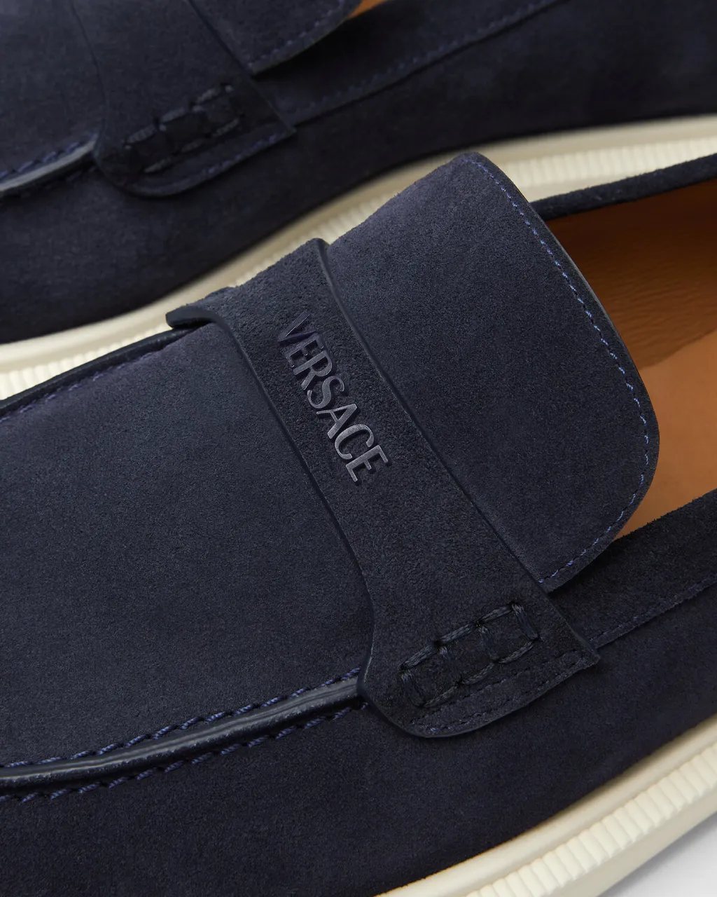 Logo-Lettering Round-Toe Loafers